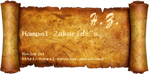 Hampel Zakariás névjegykártya